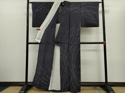 平和屋着物＊夏物　訪問着　紗紬　刺し子　正絹　逸品　CABG2372ze