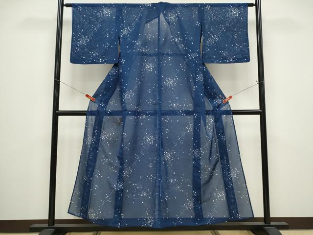 平和屋着物＊夏物　小紋　絽　大小あられ　洗える着物　CABG2377ze