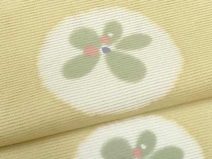 平和屋着物＊夏物　小紋　絽　万寿菊　洗える着物　CABG2381ze