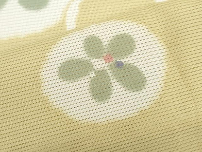 平和屋着物＊夏物　小紋　絽　万寿菊　洗える着物　CABG2381ze