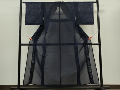 平和屋着物＊夏物　色無地　紗　黒紅色　銀通し地　正絹　逸品　CABG2384ze