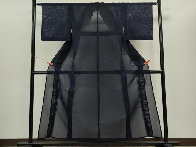 平和屋着物＊夏物　色無地　紗　黒紅色　銀通し地　正絹　逸品　CABG2384ze