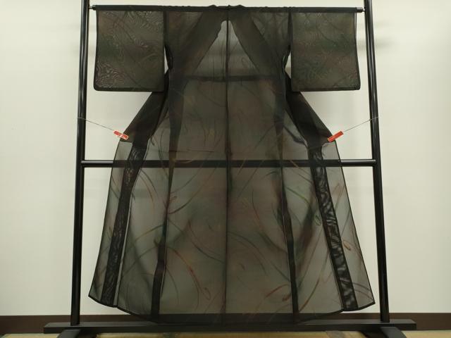 平和屋着物＊夏物　小紋　風通紗　吉祥文　暈し染め　正絹　逸品　CABG2392ze