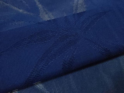 平和屋着物＊夏物　色無地　笹竹紋紗　紺青色　正絹　逸品　CABG2396ze