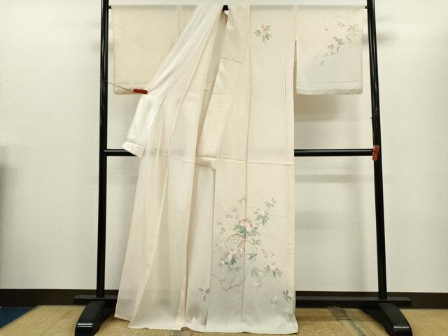 平和屋着物＊夏物　訪問着　絽　友禅　籬枝花文　暈し染め　正絹　逸品　CABG2397ze