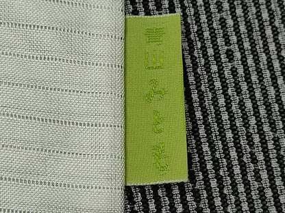 平和屋着物＊夏物　江戸小紋　伝統工芸士　義一作　縦絽　吉祥文　黒地　正絹　逸品　CABG2398ze