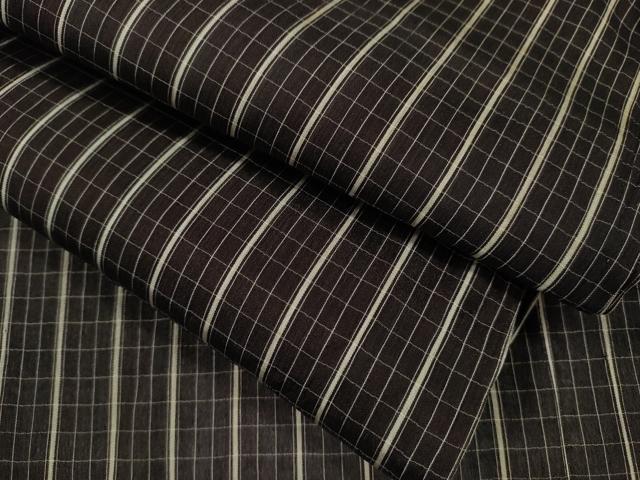 平和屋着物＊夏物　お召　紗　格子柄　正絹　逸品　CABG2399ze