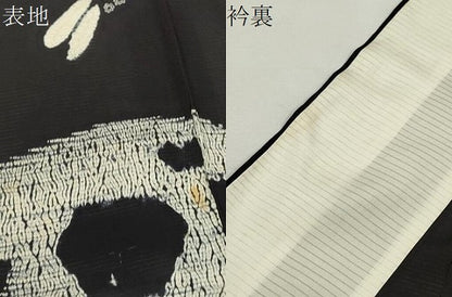 平和屋着物＊夏物　訪問着　絽　絞り　トンボ　籬文　黒地　正絹　逸品　CABG2400ze