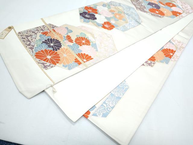 平和屋着物◎西陣　六通柄袋帯　唐織　亀甲花文　金銀糸　正絹　逸品　CABG2409th