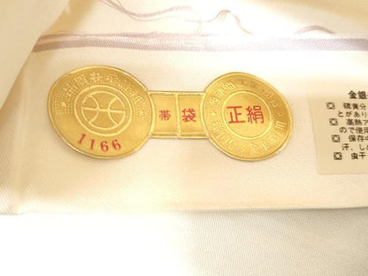 平和屋着物◎西陣　六通柄袋帯　唐織　亀甲花文　金銀糸　正絹　逸品　CABG2409th
