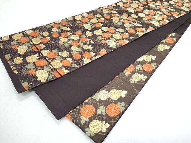 平和屋着物◎六通柄袋帯　唐織　草花文　金糸　正絹　逸品　CABG2413th