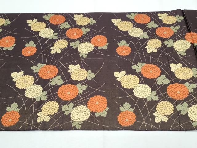 平和屋着物◎六通柄袋帯　唐織　草花文　金糸　正絹　逸品　CABG2413th