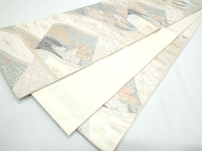平和屋着物◎六通柄袋帯　桃山絵巻　金糸　正絹　逸品　CABG2414th