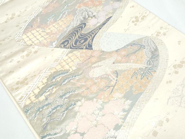平和屋着物◎六通柄袋帯　桃山絵巻　金糸　正絹　逸品　CABG2414th