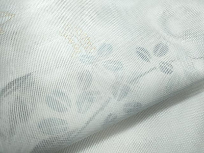 平和屋着物▽訪問着　単衣　紗袷　紗×紗　草花文　暈し染め　金彩　正絹　逸品　CABG2431th