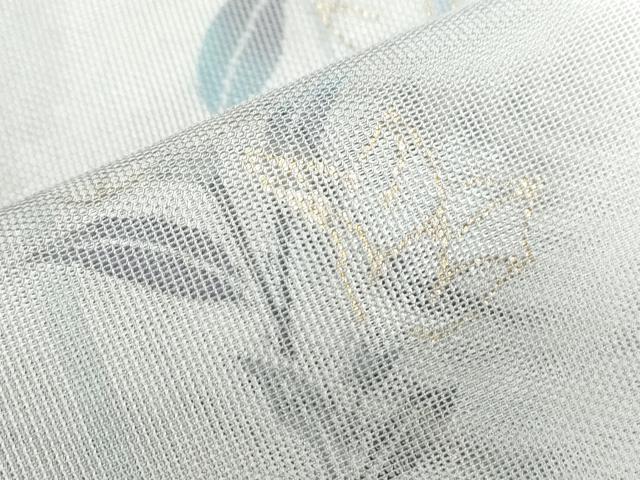 平和屋着物▽訪問着　単衣　紗袷　紗×紗　草花文　暈し染め　金彩　正絹　逸品　CABG2431th