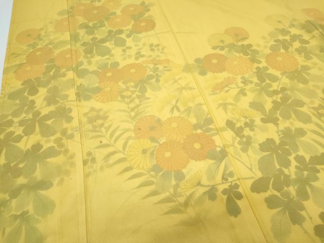 平和屋着物▽訪問着　単衣　紗袷　紗×紗　草花文　正絹　逸品　CABG2434th