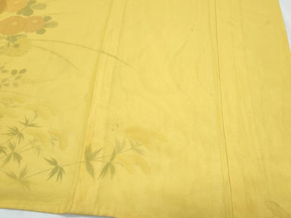 平和屋着物▽訪問着　単衣　紗袷　紗×紗　草花文　正絹　逸品　CABG2434th