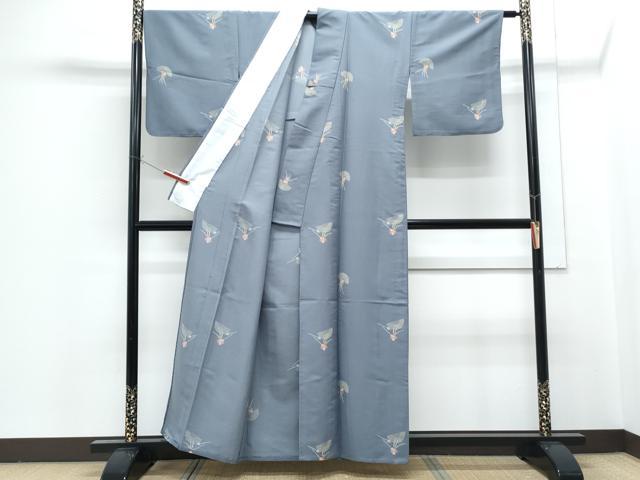 平和屋着物▽小紋　単衣　櫛　簪　洗える着物　CABG2437th