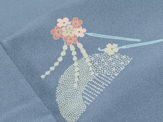 平和屋着物▽小紋　単衣　櫛　簪　洗える着物　CABG2437th