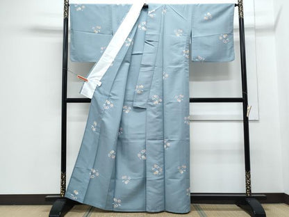 平和屋着物▽小紋　単衣　花丸文　洗える着物　CABG2438th