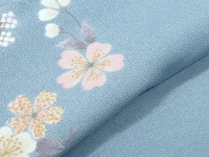 平和屋着物▽小紋　単衣　花丸文　洗える着物　CABG2438th