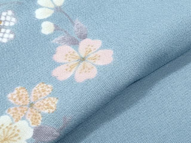 平和屋着物▽小紋　単衣　花丸文　洗える着物　CABG2438th