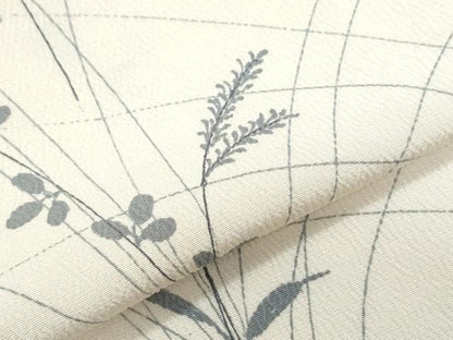 平和屋着物▽訪問着　単衣　草花文　正絹　逸品　CABG2447th