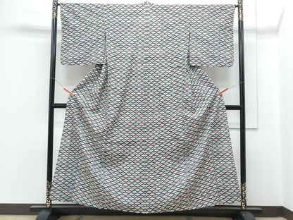平和屋着物▽小紋　単衣　菱花文　CABG2449th