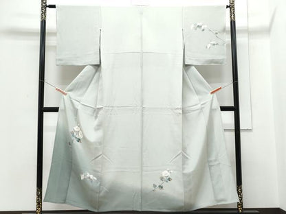 平和屋着物▽訪問着　単衣　友禅　草花文　暈し染め　正絹　逸品　CABG2452th