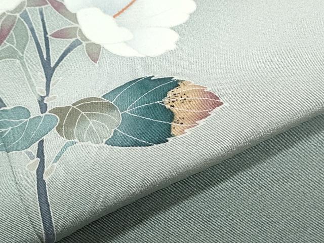 平和屋着物▽訪問着　単衣　友禅　草花文　暈し染め　正絹　逸品　CABG2452th