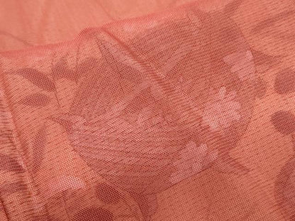 平和屋着物▽訪問着　単衣　紗袷　紗×絽　糸巻き花文　正絹　逸品　CABG2453th