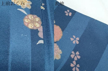 平和屋着物▽小紋　単衣　花間道　洗える着物　CABG2456th
