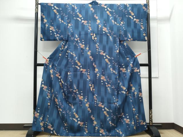 平和屋着物▽小紋　単衣　花間道　洗える着物　CABG2456th