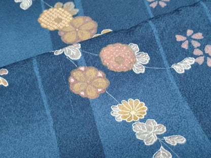 平和屋着物▽小紋　単衣　花間道　洗える着物　CABG2456th