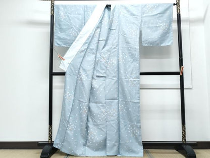 平和屋着物▽小紋　単衣　舞花文　洗える着物　CABG2460th