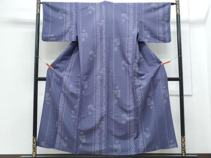 平和屋着物▽小紋　単衣　蔦の葉文　洗える着物　CABG2461th
