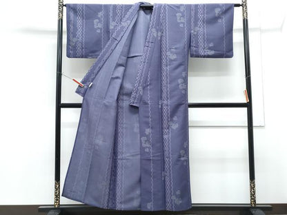 平和屋着物▽小紋　単衣　蔦の葉文　洗える着物　CABG2461th