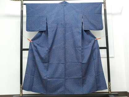 平和屋着物▽小紋　単衣　小花文　洗える着物　CABG2467th