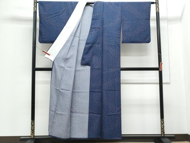 平和屋着物▽小紋　単衣　小花文　洗える着物　CABG2467th