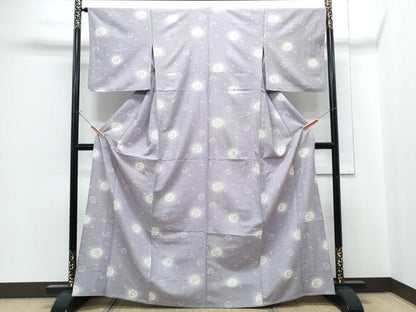 平和屋着物▽小紋　単衣　蛍暈し　花丸文　洗える着物　CABG2471th