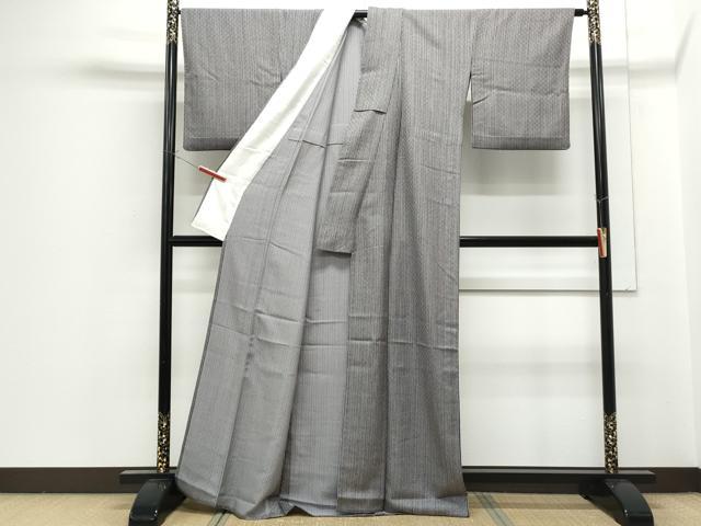 平和屋着物▽上質な小紋　単衣　間道　正絹　逸品　CABG2486th