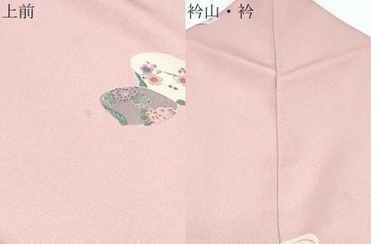 平和屋着物▽小紋　単衣　貝合わせ花文　洗える着物　CABG2488th