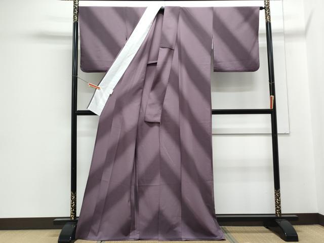 平和屋着物▽小紋　単衣　斜線文　洗える着物　CABG2490th
