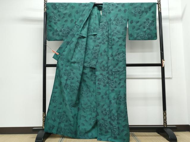 平和屋着物▽小紋　単衣　草花文　洗える着物　CABG2494th
