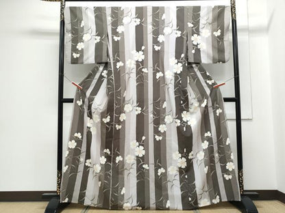 平和屋着物▽小紋　単衣　花間道　夢工房　洗える着物　CABG2504th