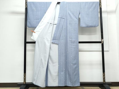 平和屋着物▽小紋　単衣　舞花文　洗える着物　CABG2505th