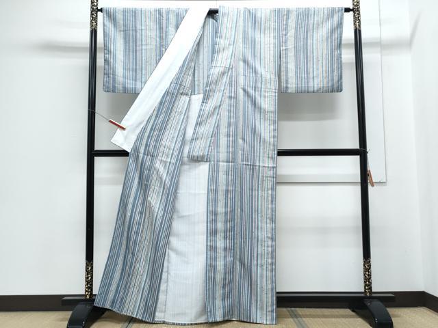 平和屋着物▽小紋　単衣　間道　洗える着物　CABG2511th