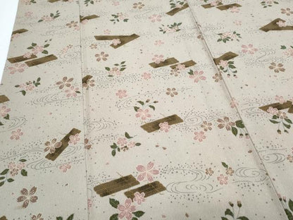 平和屋着物▽小紋　単衣　花筏文　洗える着物　CABG2513th