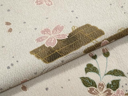 平和屋着物▽小紋　単衣　花筏文　洗える着物　CABG2513th